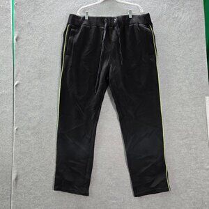 True Religion Men Activewear Pants 2XL Black Green Sweats Fleece Straight‎